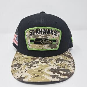 Seattle Seahawks New Era Salute To Service Trucker Snapback Hat 9Fifty Youth